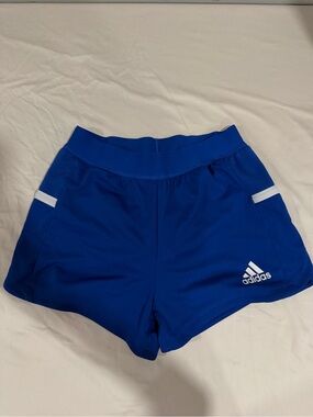 adidas Women’s Blue Athletic Shorts with White Details
